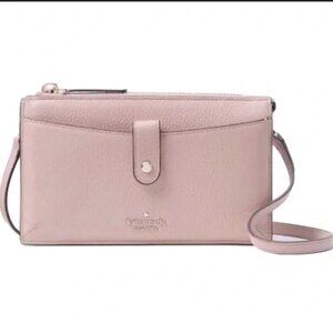 Light Pink Kate Spade leather Jackson small tab crossbody/clutch